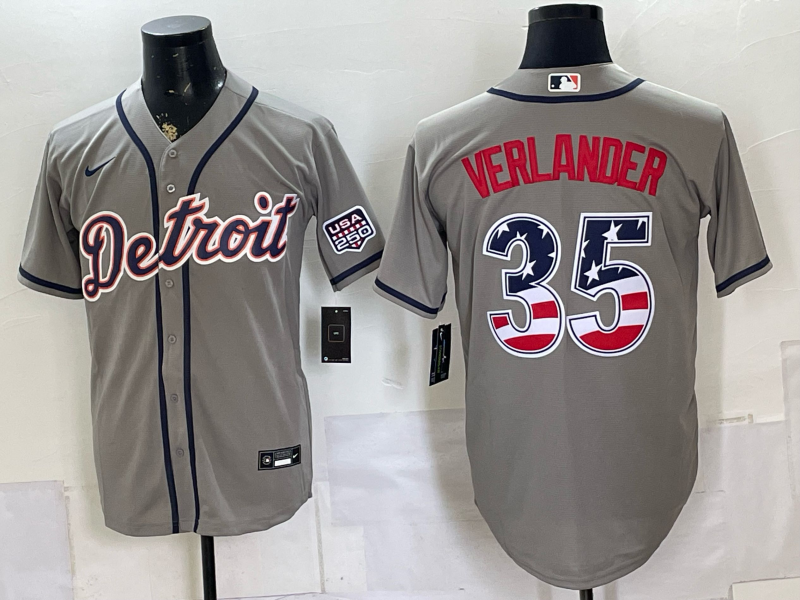 Men Detroit Tigers #35 Verlander grey Nike 2026 MLB Jersey 0715002